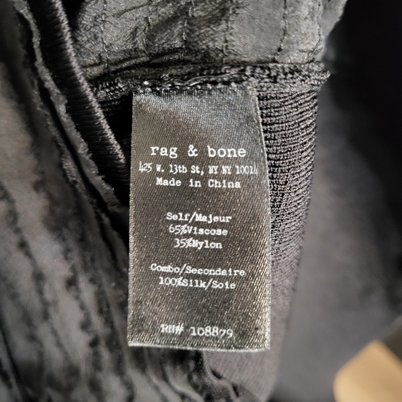 Rag & Bone Silk Ruffle Black Dress Size XS - Picture 6 of 9